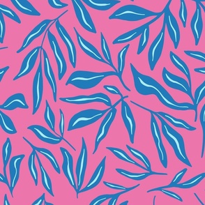 Seaweed - Under the Sea - Tropical Ocean - Boy Nursery - Boho Hot Pink x Blue