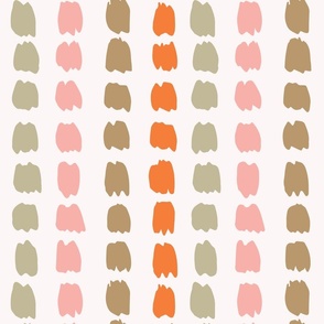 Watercolor Brush marks-Retro-two tone green, orange, blush Extra Large Scale