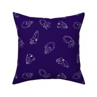 Cuttlefish swim - dark purple and white