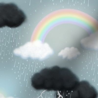 Rain or Shine - Stormy Aqua (large scale)