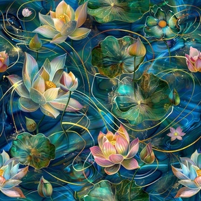 Lotus Flowers and Lily Pads