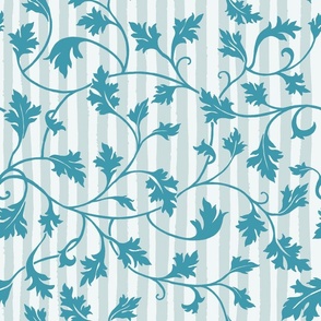 Creeping Vines and Calming Stripes_Blue