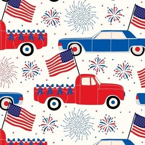 Car Truck Parade 4th of July Celebration fireworks