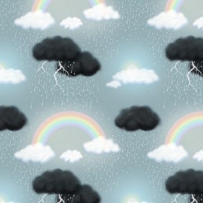 Rain or Shine - Stormy Aqua (small scale)