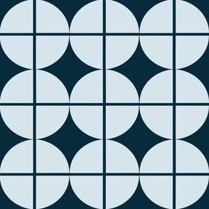 Dots Diamonds and Squares - Minimal Mod Geo - Deep Blue and Ice Blue