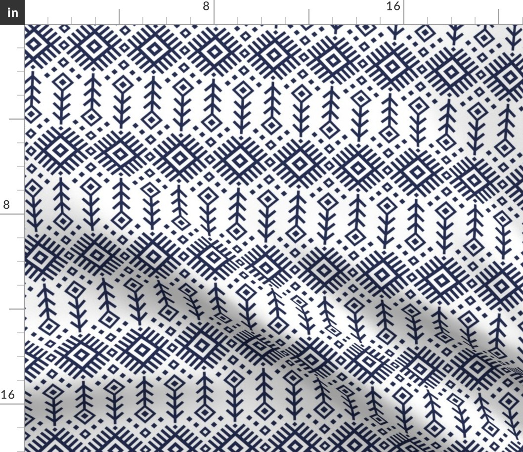 Kilim (Navy on White)