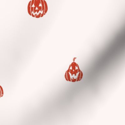 Small Laughing jack'o'lanterns - cream and pumpkin
