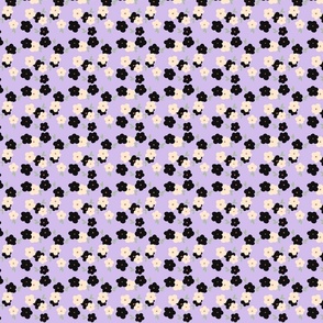 Doodling daisies Lilac purple background