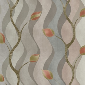 Minimalist Branches on softly textured neutral waves