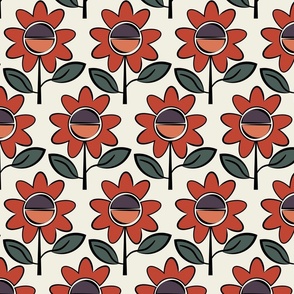 ( L ) red modern daisies