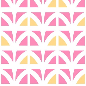 Modern Geometric in Pink, Yellow, and White - Large - Bright and Colorful, Playful Abstract, Kids Mod Geo