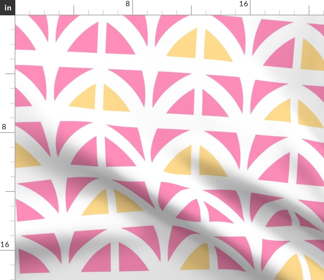 Modern Geometric in Pink, Yellow, and White - Large - Bright and Colorful, Playful Abstract, Kids Color Confident