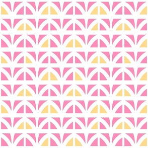 Modern Geometric in Pink, Yellow, and White - Medium - Bright and Colorful, Playful Abstract, Kids Mod Geo