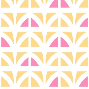 Modern Geometric in Yellow, Pink, and White - Large - Bright and Colorful, Playful Abstract, Kids Mod Geo