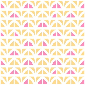 Modern Geometric in Yellow, Pink, and White - Medium - Bright and Colorful, Playful Abstract, Kids Mod Geo