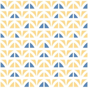 Modern Geometric in Yellow, Navy Blue, and White - Medium - Bright and Colorful, Playful Abstract, Kids Mod Geo