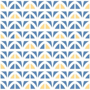 Modern Geometric in Navy Blue, Yellow, and White - Medium - Bright and Colorful, Playful Abstract, Kids Mod Geo