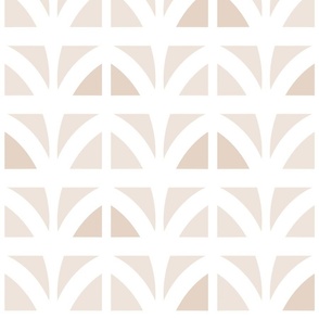 Neutral Modern Geometric in Light Beige, Beige, and White - Large - Coastal Mod Geo, Boho Abstract, Warm Minimalism