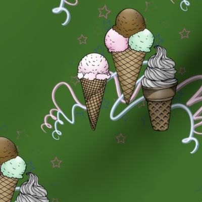 Ice Cream Party on  Dark Green