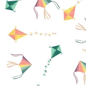 Kites in the sky nursery pattern - white