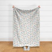 Kites in the cloudy sky nursery pattern - white