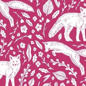 Foxes on Magenta