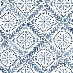 Watercolor Diamont Pattern in blue