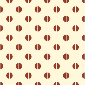 Warm minimalism - half circles  - red and beige 7