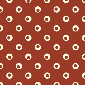 Warm minimalism - circles  - beige on red 4