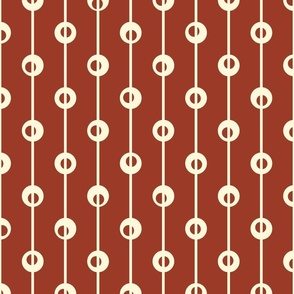 Warm minimalism - circles and lines - beige on red 1