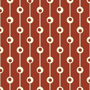 Warm minimalism - circles and lines - beige on red 2