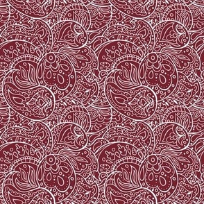 Dark red paisley 