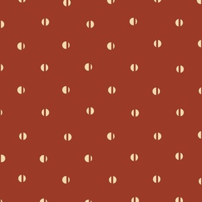 Warm minimalism - small half circles  - beige on red 6