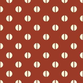 Warm minimalism - half circles  - beige on red 7