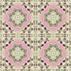 geometric rosepink ivory - collage check 