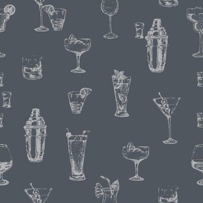 Cocktail Canvas - Alcohol Beverages in Charcoal Black backdrop