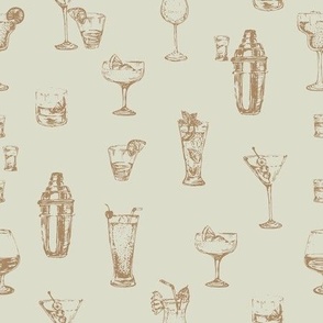 Cocktail Canvas - Alcohol Beverages in light Ash Grey backdrop