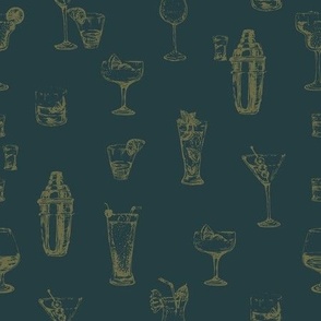 Cocktail Canvas - Alcohol Beverages in Ebony black backdrop