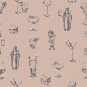 Cocktail Canvas - Alcohol Beverages in light brown backdrop