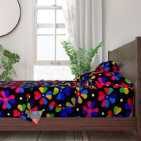 pop art  multicolor flat flowers