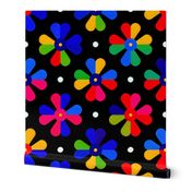 pop art  multicolor flat flowers