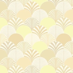 Small scale beach shell scallops in sandy yellow
