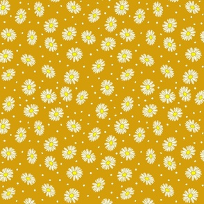 Daisy Dots Uplifting Summer Days in White Daises over Mustard