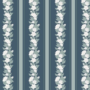 Grand Coast Magnolia Stripe Navy Small Wallpaper