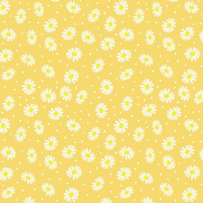 Daisy Dots Uplifting Summer Days in White Daises over yellow