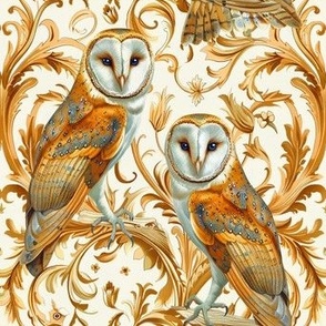 Victorian Gold Barn Owls