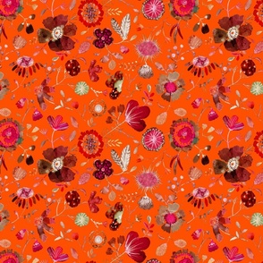 modern florals rust orange watercolor