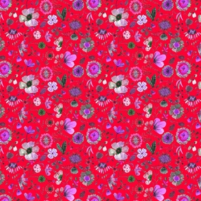 modern florals red watercolor
