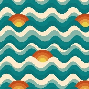 Sunshine Waves (6") - cream, blue, orange (ST2024SW) 