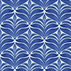 Shades of Blue | Simple Modern Damask with Hand-Drawn Texture  | Light Background 